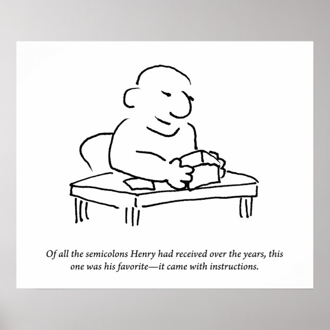Póster Poster de Instrucciones de Semicolón (Frente)