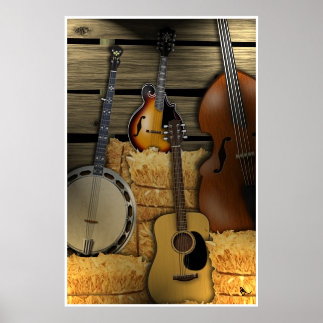 Póster Poster de instrumentos de Bluegrass (Frente)