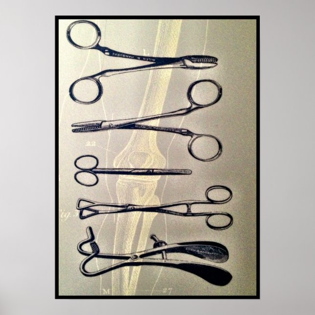 Póster Poster de instrumentos quirúrgicos (Frente)