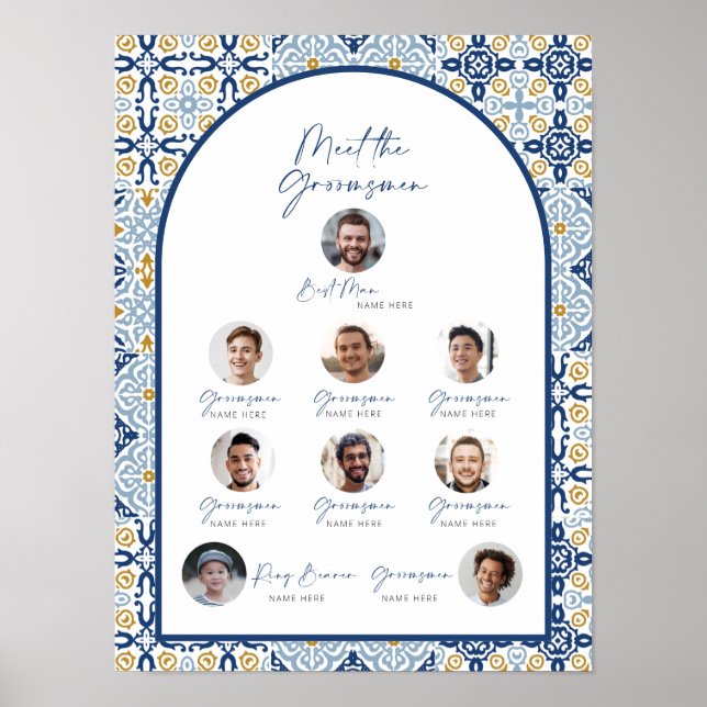Póster Poster de introducción de Tile Groomsmen italiano (Frente)