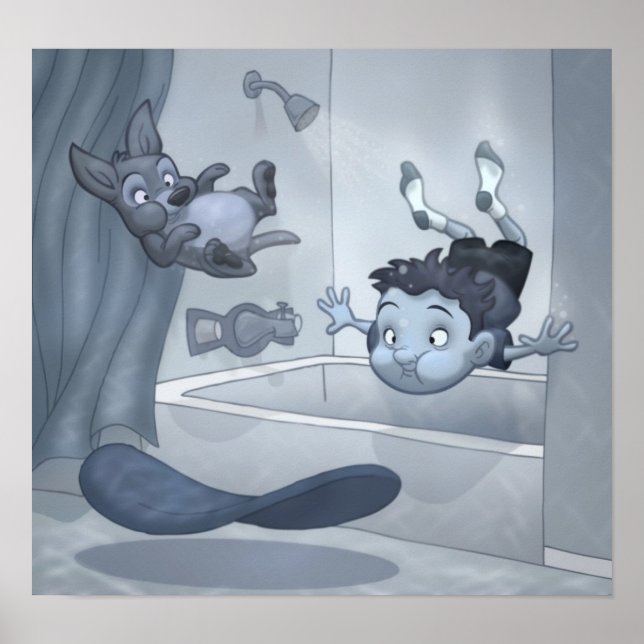 Póster poster de "Inundación en la casa" (Frente)