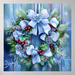 Póster Poster de invierno azul