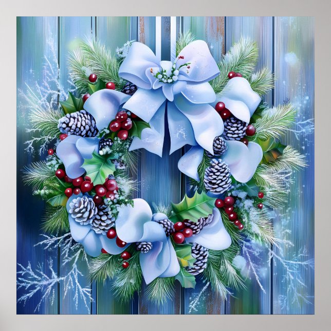 Póster Poster de invierno azul (Frente)