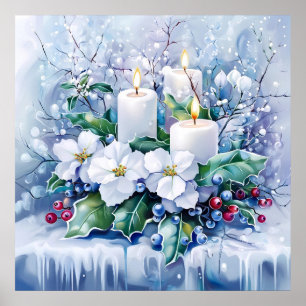 Póster Poster de invierno azul