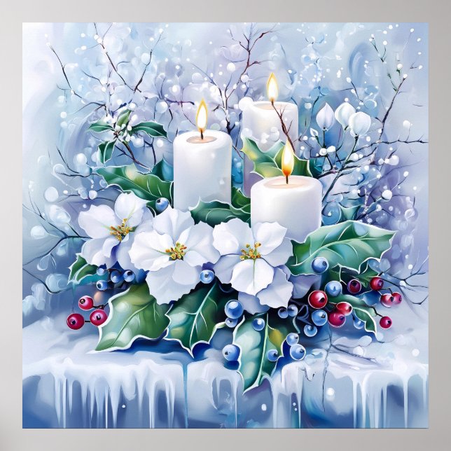 Póster Poster de invierno azul (Frente)