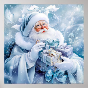 Póster Poster de invierno azul