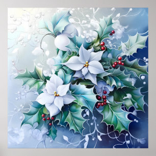 Póster Poster de invierno azul