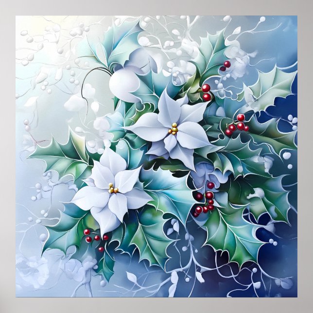 Póster Poster de invierno azul (Frente)