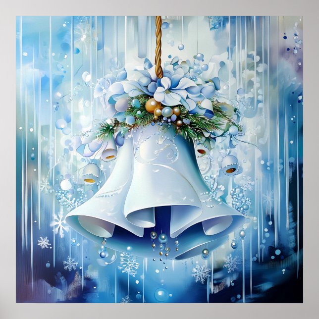 Póster Poster de invierno azul (Frente)