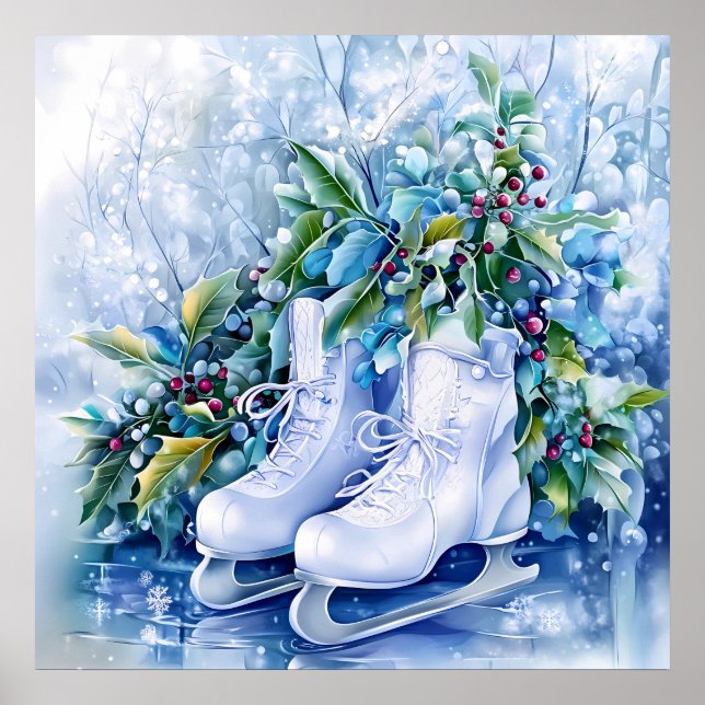 Póster Poster de invierno azul (Frente)