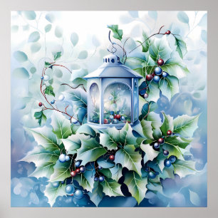 Póster Poster de invierno azul