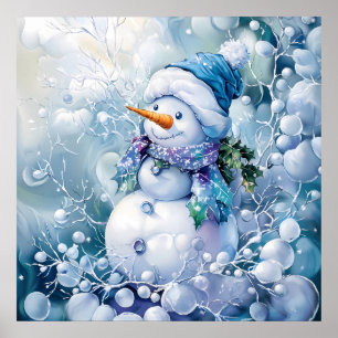 Póster Poster de invierno azul