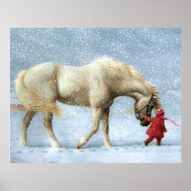 Póster Poster de invierno de caballos y Chicas (Frente)