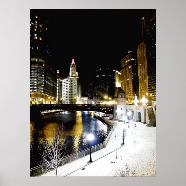 Póster Poster de invierno de Chicago (Frente)