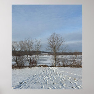 Póster Poster de invierno del lago Galena