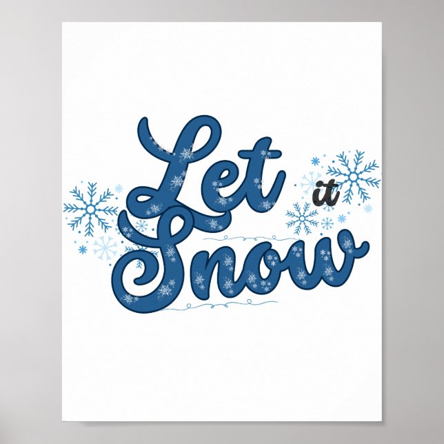 Póster Poster de invierno Let It Snow Winter (Frente)
