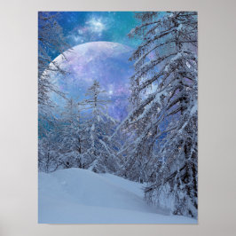 Póster Poster de invierno nocturno