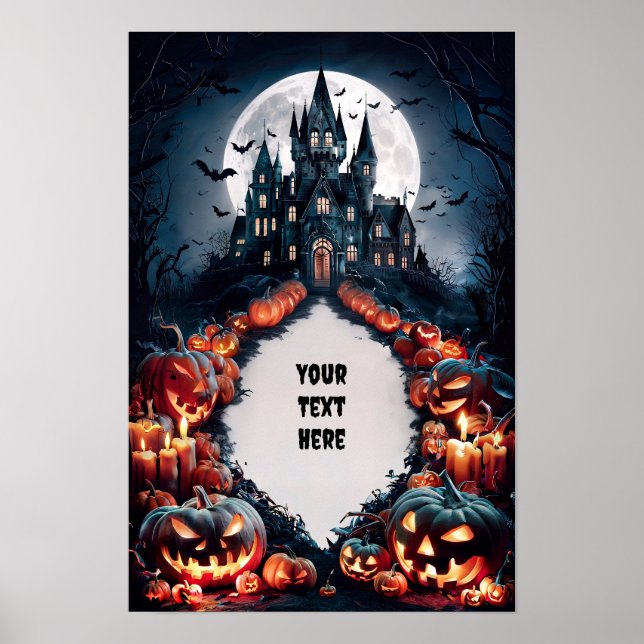 Póster Poster de invitación en blanco de Halloween #10 (Frente)