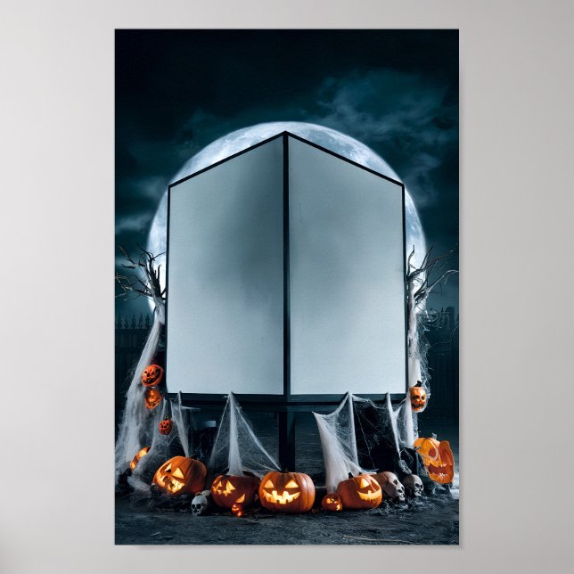 Póster Poster de invitación en blanco de Halloween #2 (Frente)