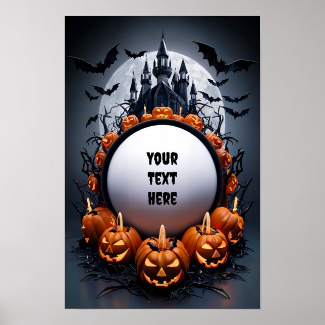 Póster Poster de invitación en blanco de Halloween #2 (Frente)
