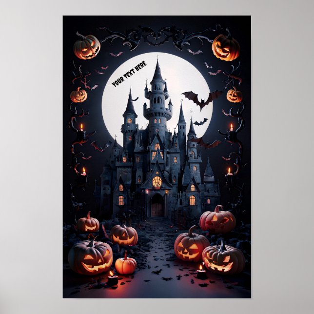 Póster Poster de invitación en blanco de Halloween #4 (Frente)