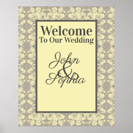 Póster Poster de Invitación floral de marfil y gris