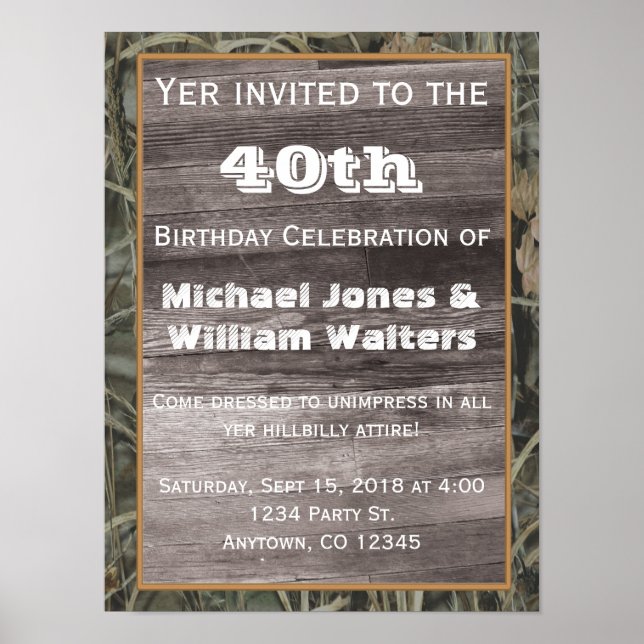 Póster Poster de invitación por cumpleaños (Frente)