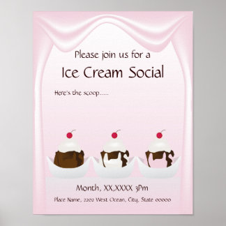 Póster Poster de Invitación social Ice Cream
