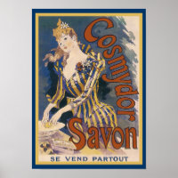 Poster de jabón de Art Nouveau francés