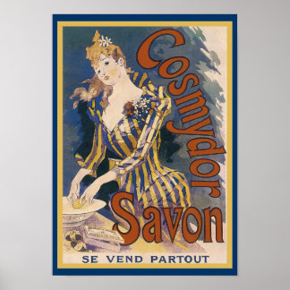 Póster Poster de jabón de Art Nouveau francés