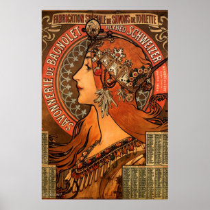 Póster Poster de jabón de las damas mucha Art Nouveau
