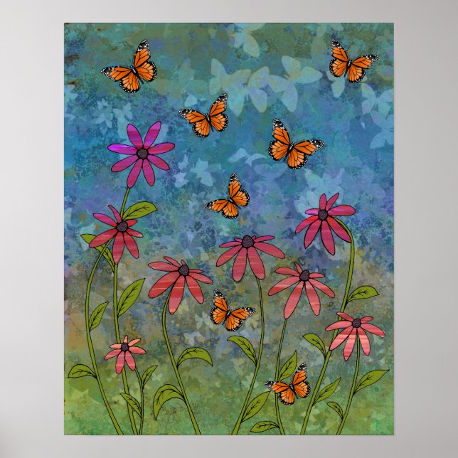 Póster poster de jardín de mariposa (Frente)