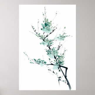 Póster Poster de jardín zen japonés mínimo