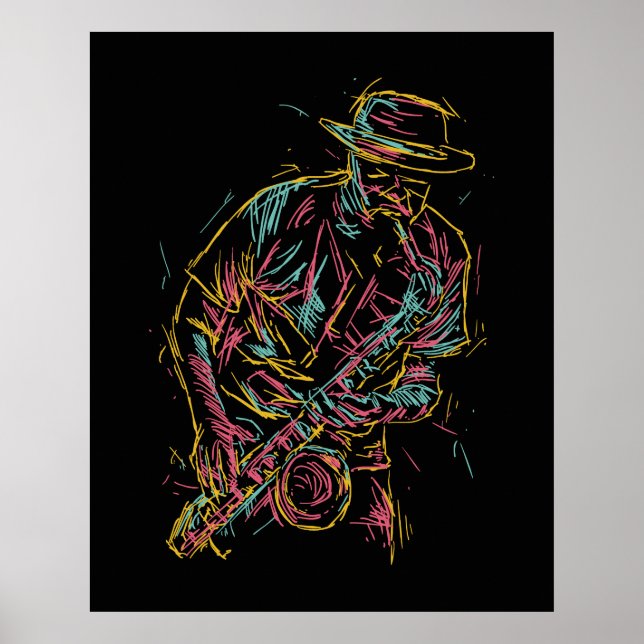 Póster Poster de Jazz colorido (Frente)