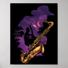 Póster Poster de jazz de medianoche