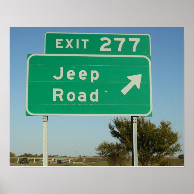 Póster Poster de Jeep Road Rótulo (Frente)