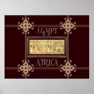 Póster Poster de jeroglíficos de Egipto