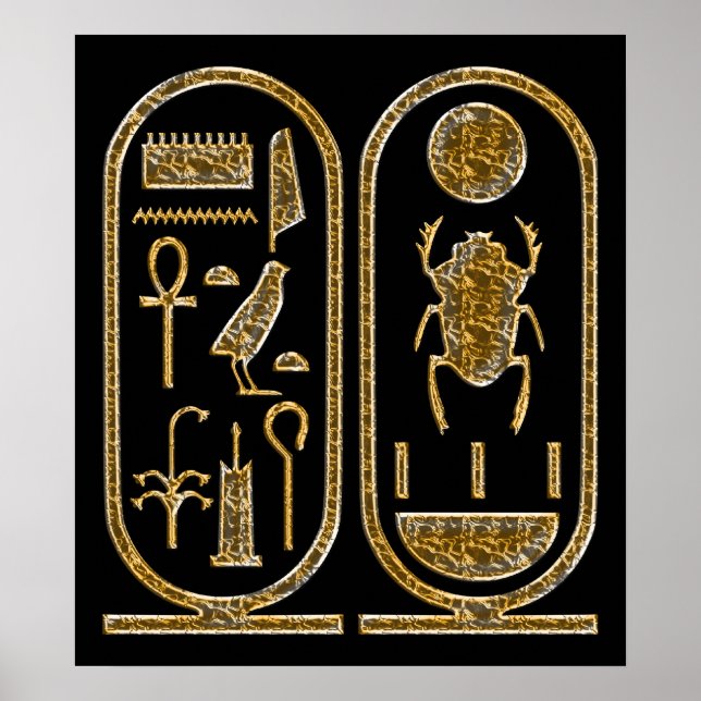 Póster Poster de jeroglíficos de King Tut Imprimir (Frente)