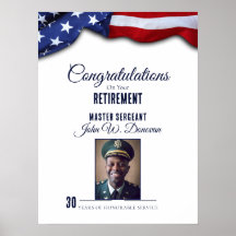 Poster de Jubilación Militar Personalizado Patriót