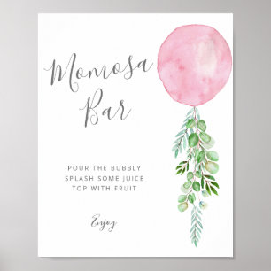 Póster Poster de juego de Baby Shower de Mimosa Bar con g