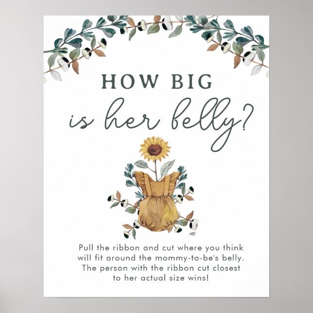Póster Poster de juego de Belly Baby Shower Chica de colo (Frente)