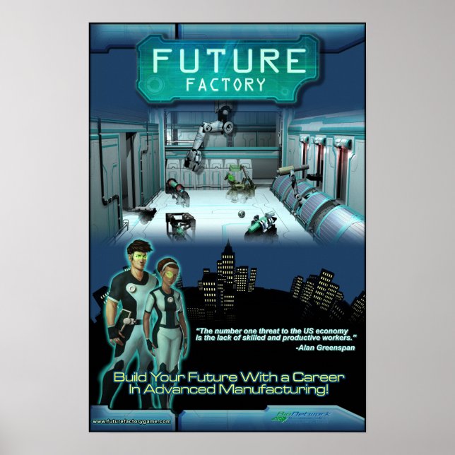 Póster Poster de juego de fábrica futuro (Frente)
