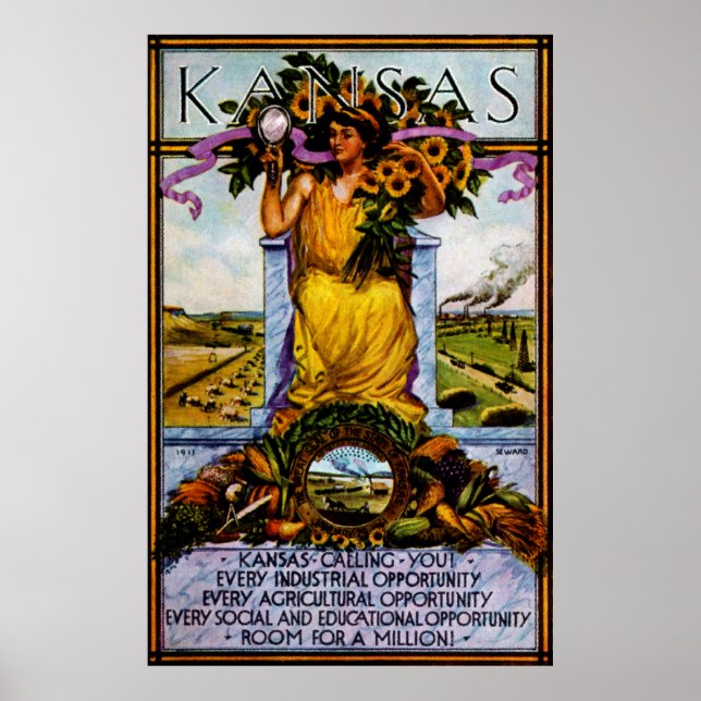 Póster poster de Kansas de 1911 (Frente)