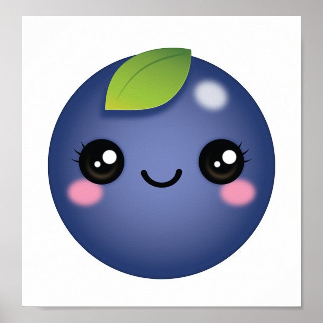 Póster Poster de Kawaii Blueberry (Frente)