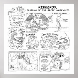 Póster Poster de Kerberos / Cerberus Greek Myth Comix