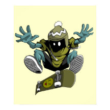 Poster de kickflip en patineta