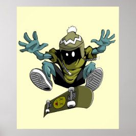 Póster Poster de kickflip en patineta