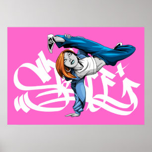 Póster Poster de la actitud del BGIRL con el graf