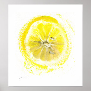 Póster Poster de la acuarela de limón
