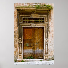 Póster Poster de la antigua puerta destruida, Croacia